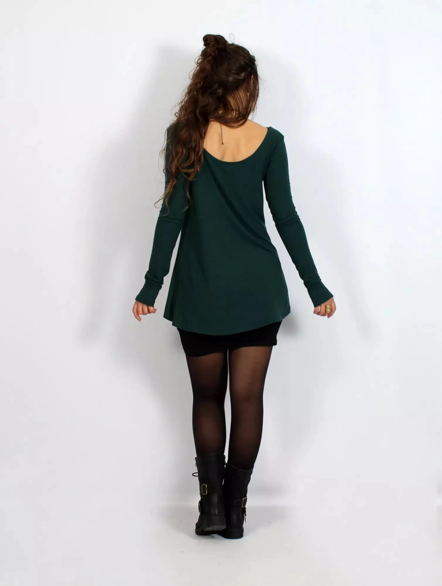 Tunique Manches Longues "Noäa", Bleu Pétrole 5 Tunique Manches Longues "Noäa", Bleu Pétrole – Image 5