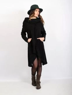 Tunique Pull Asymétrique "Khadijah", Noir -Magasin De Vêtements Pour Femmes tunique pull asymetrique khadijah noir p image 323701 grande